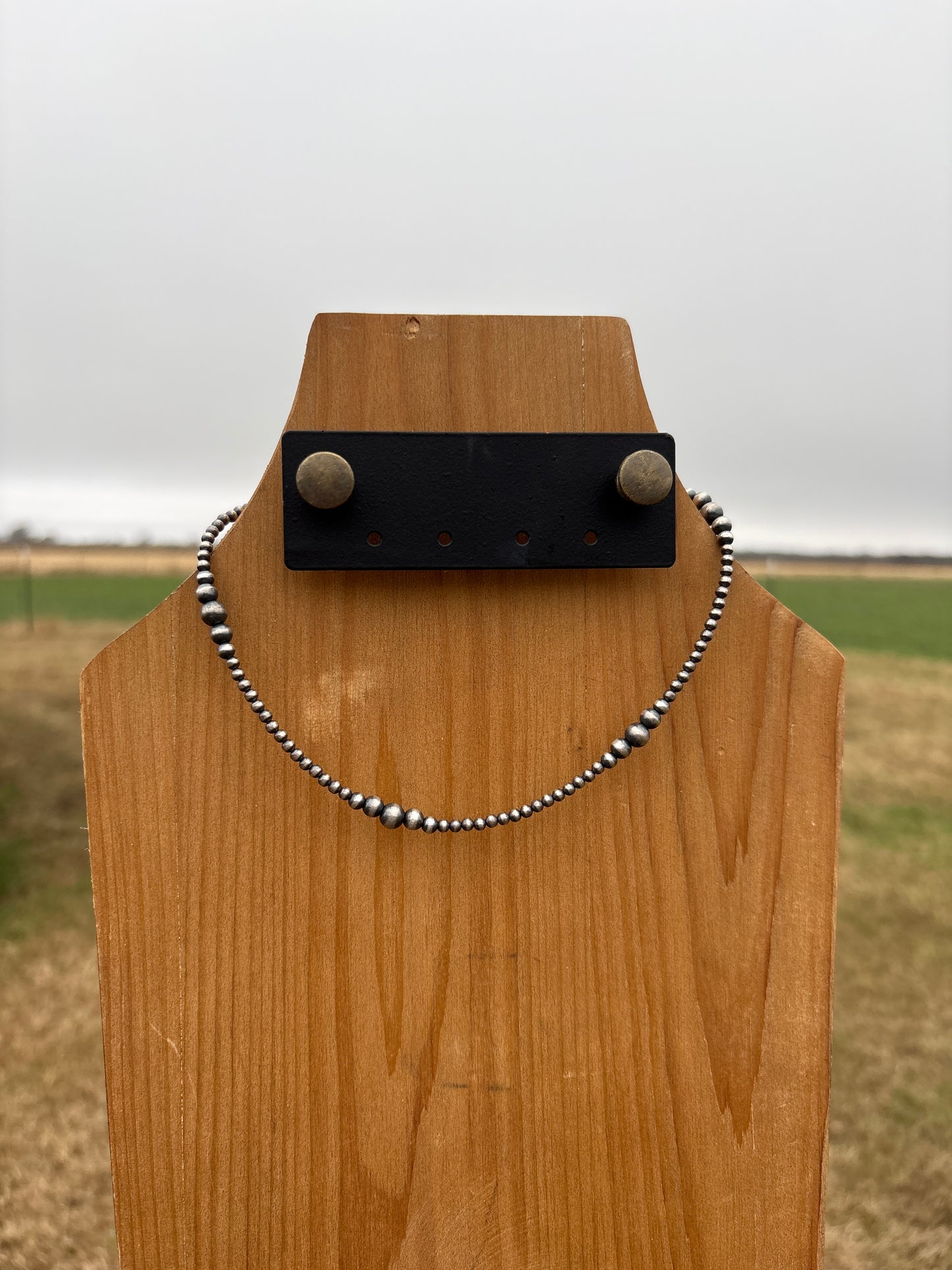 14" 3-6mm Variated Sterling Silver Pearl Necklace