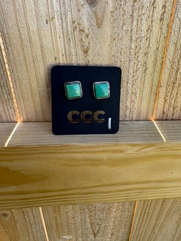 Turquoise Medium Square Studs - MULTIPLE OPTIONS