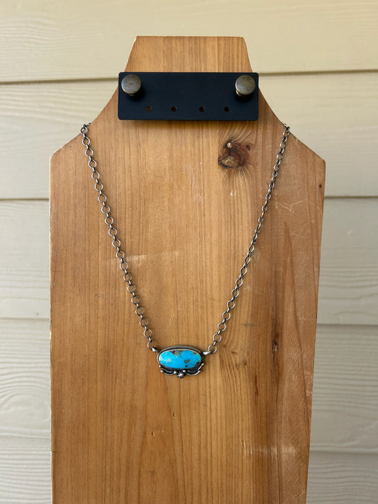 Turquoise Livingston Oval Detail Necklace - 18" - MULTIPLE OPTIONS