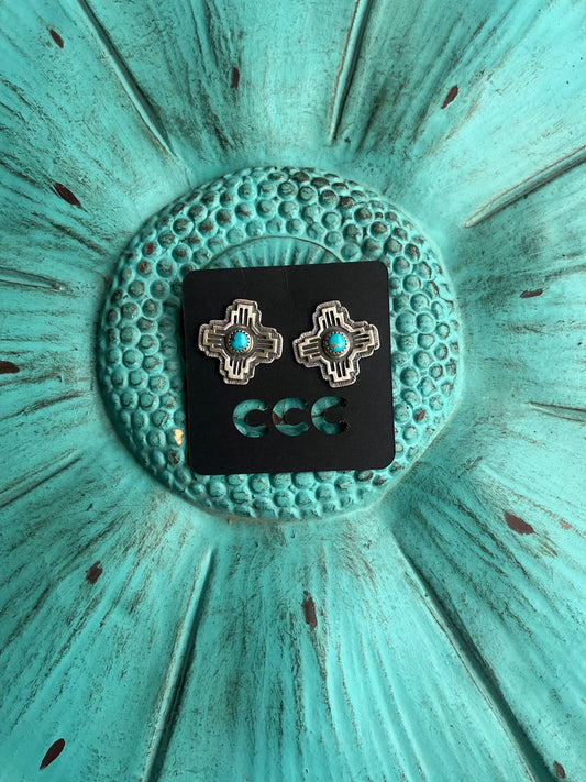 Turquoise Zia Sun Earrings