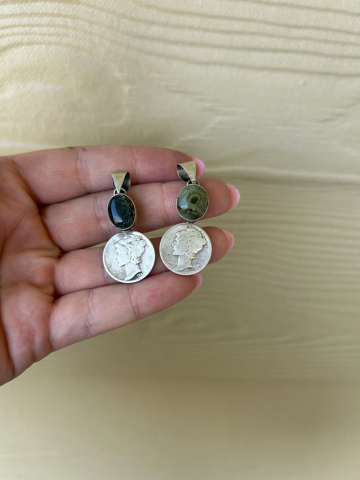 Mercury Dime Stone Pendant