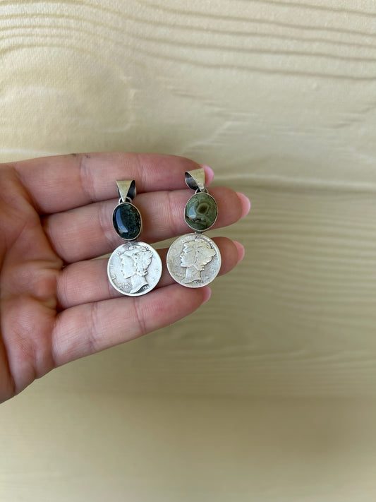 Mercury Dime Stone Pendant