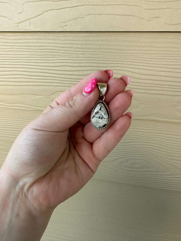 White Buffalo Teardrop Pendant