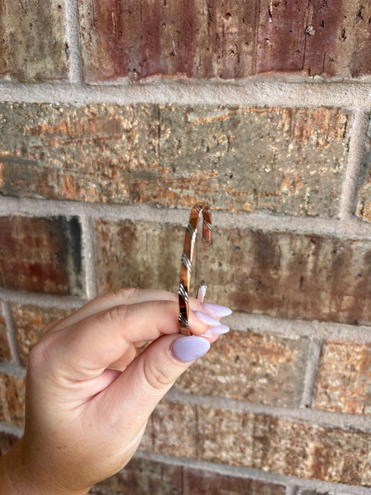 Copper and Sterling Flat Cuff