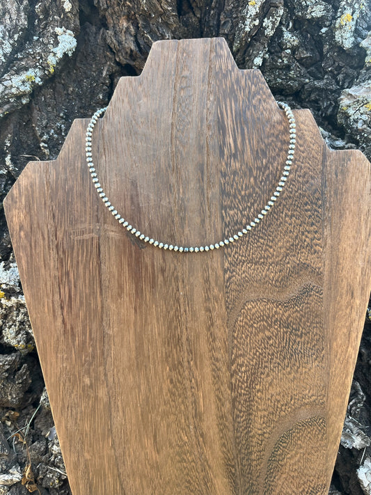 18" 2mm Sterling Silver Pearl Necklace