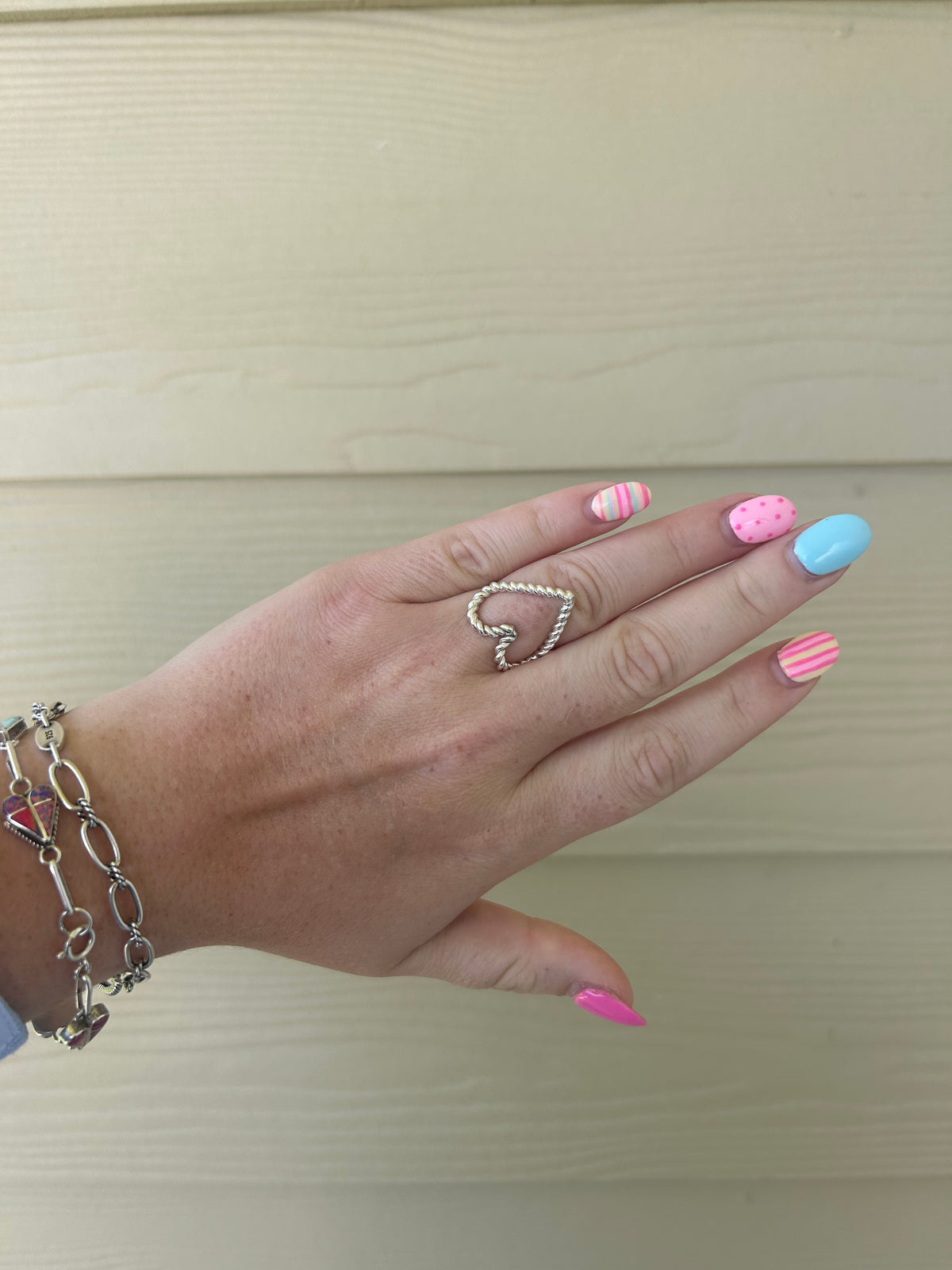 It's Love Heart Twisted Rope Ring - MULTIPLE SIZES