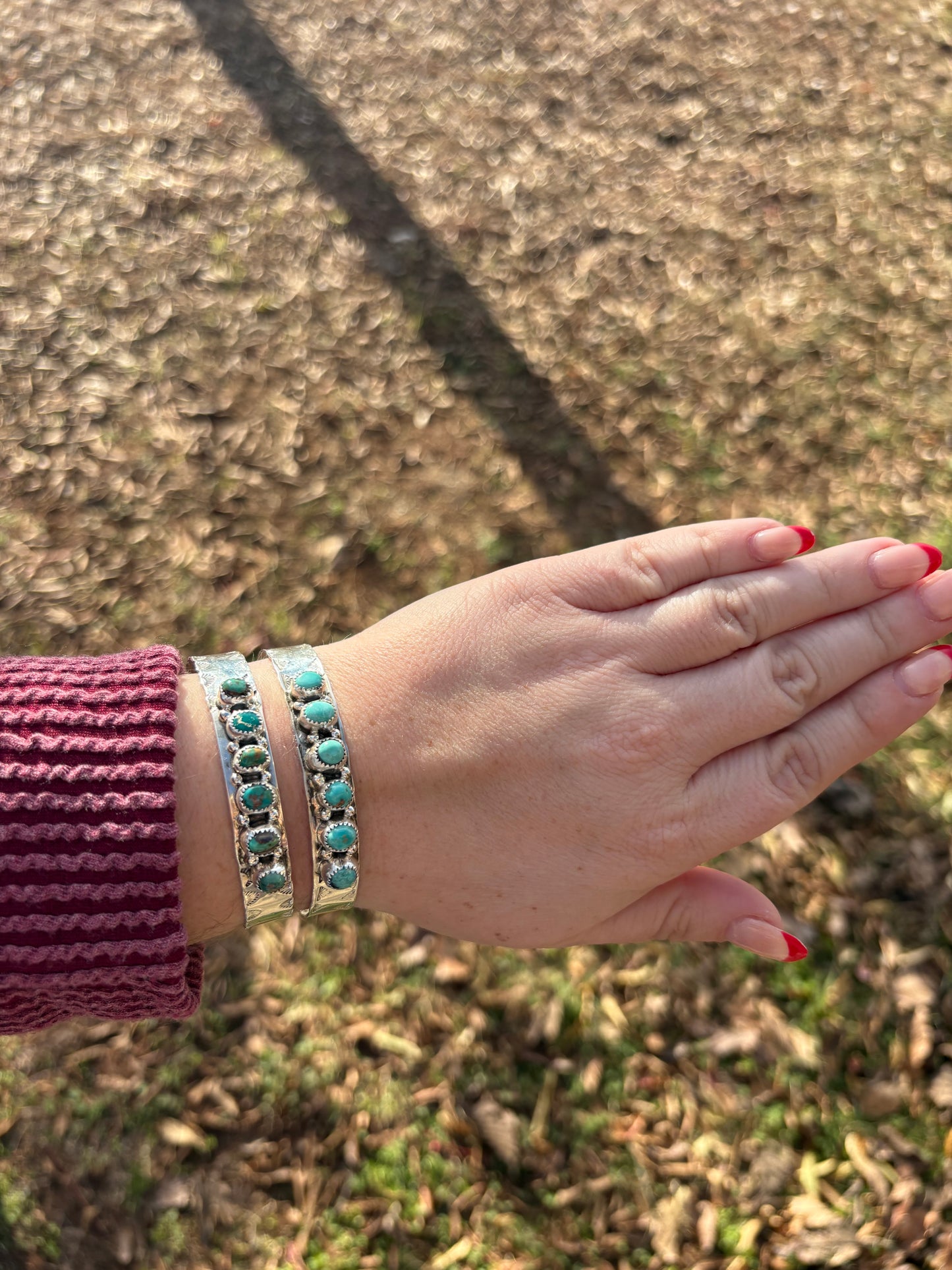 Turquoise 6-Stone Wide Band Cuff - MULTIPLE OPTIONS