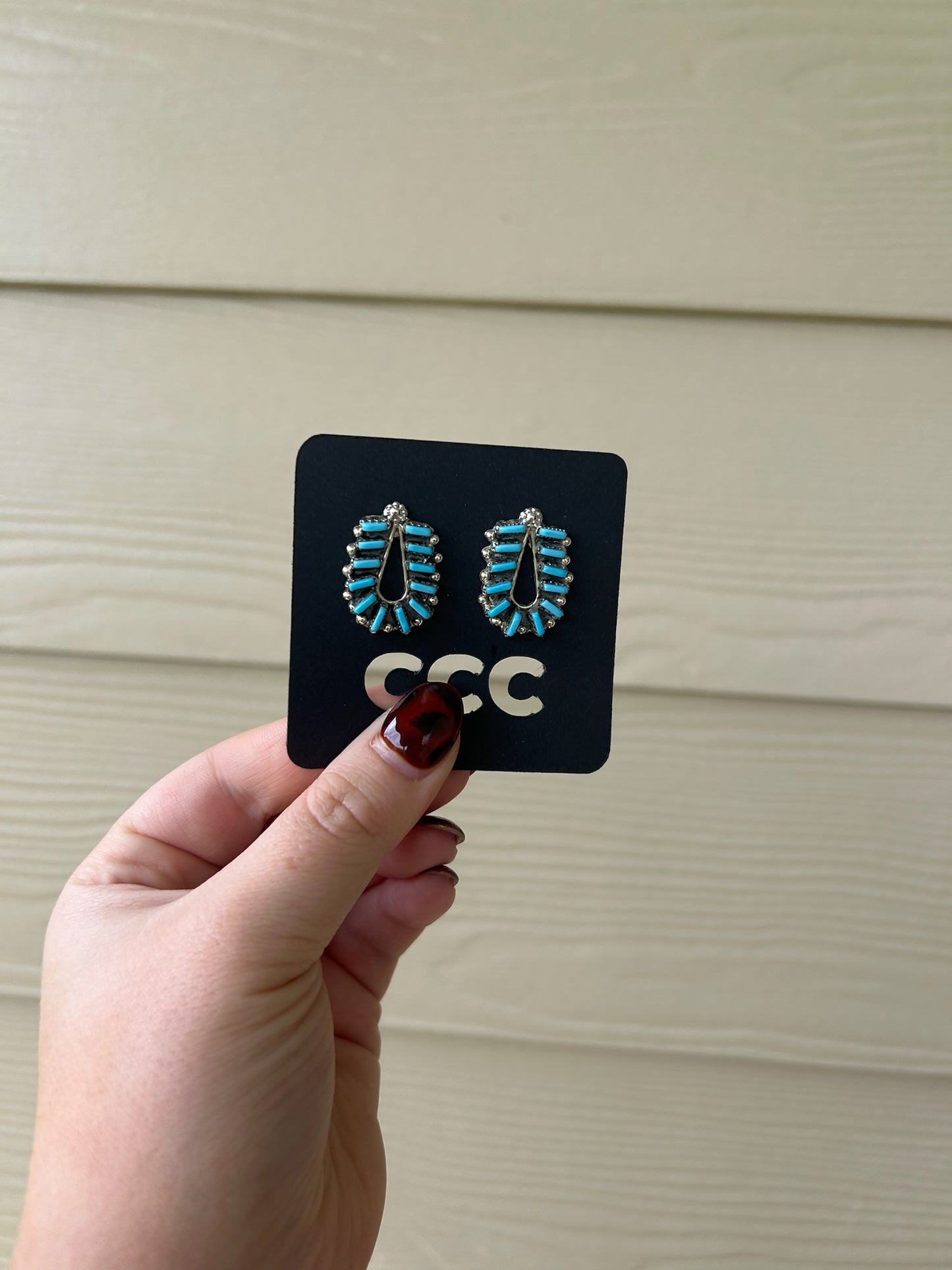 Turquoise Horseshoe Cluster Earrings