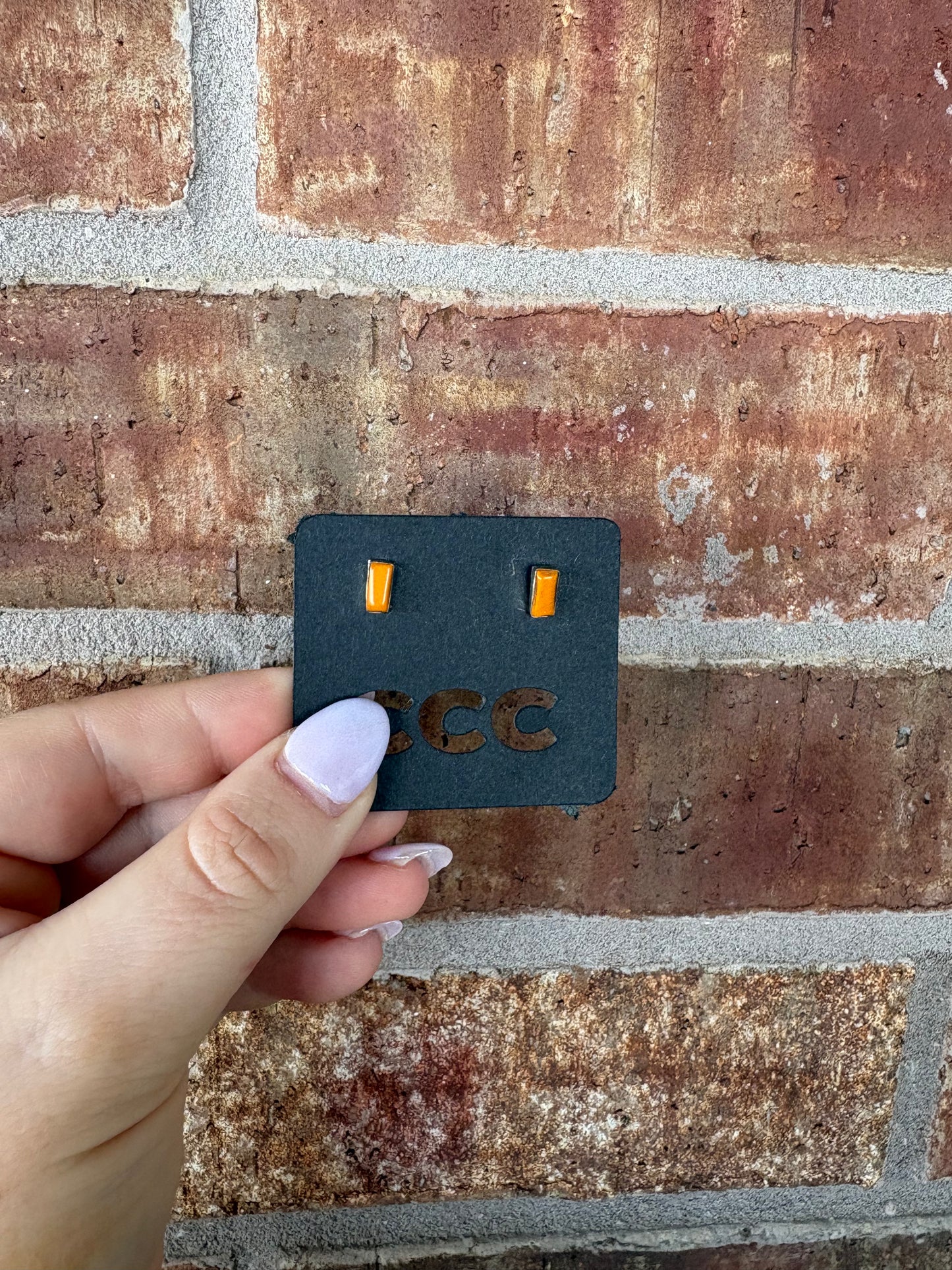 Simple Rectangle Studs - MULTIPLE STONES