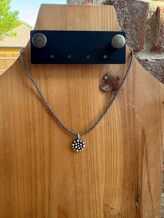 Sterling Bubble Pendant with Sterling Pearls