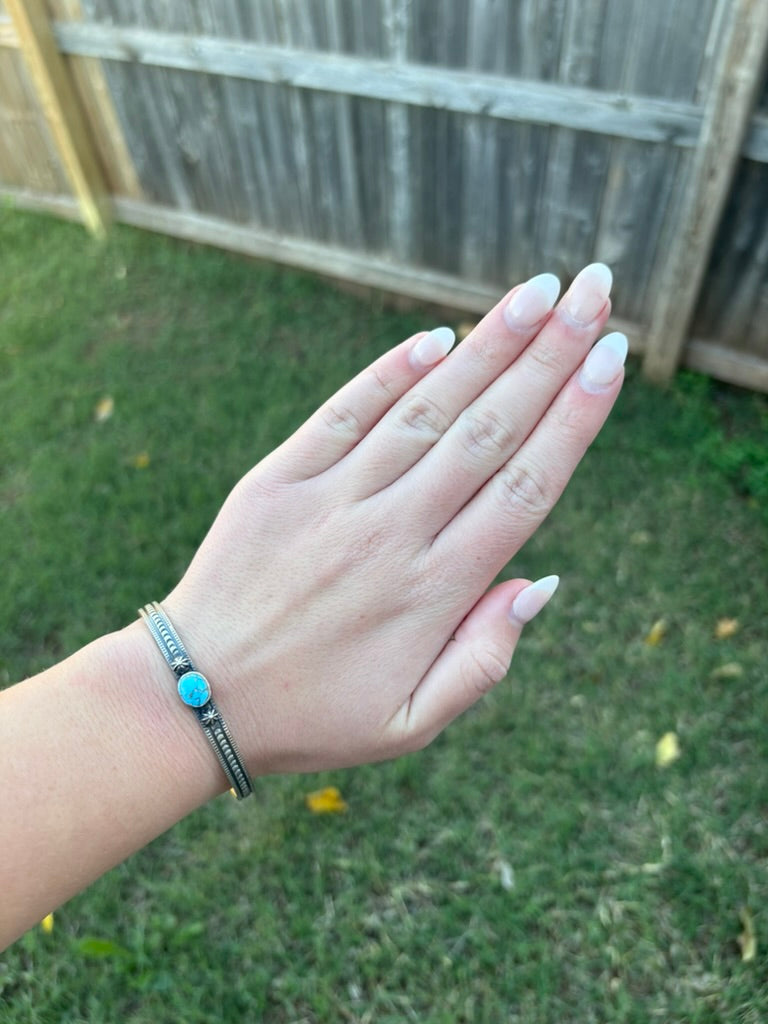 Golden Hills Stamped Band Starburst Cuff