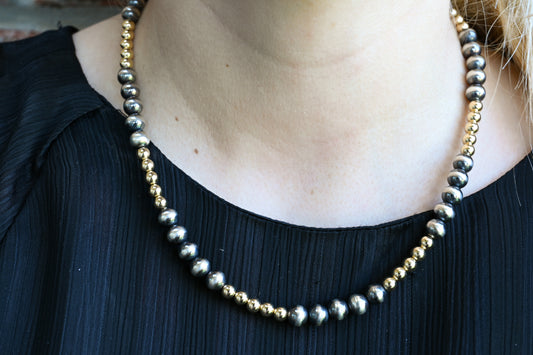 The Cinco Mixed Metal Necklace - 17.5"