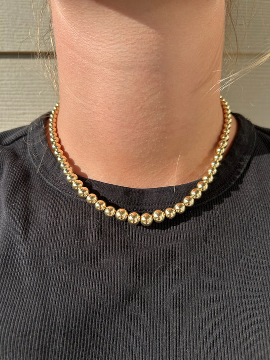 16" 4-8mm Graduated Gold Filled Necklace