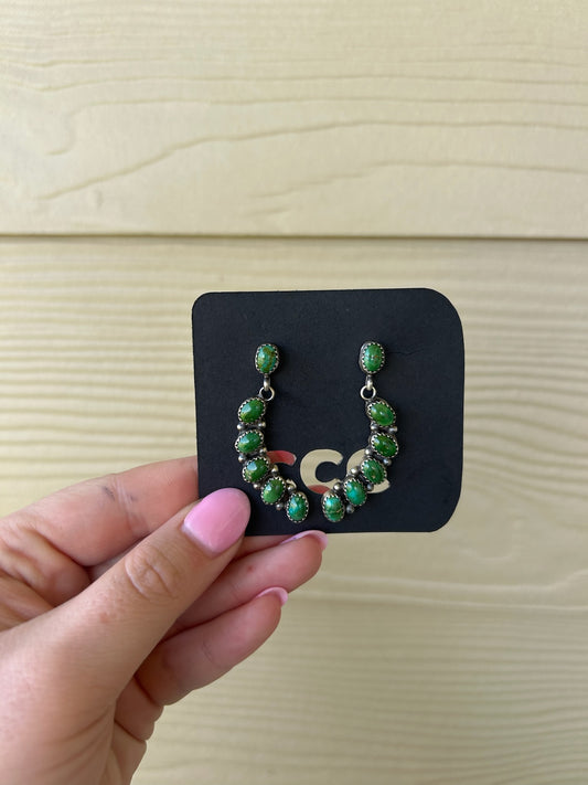 Sonoran 6-Stone Dangle Crescent Earrings