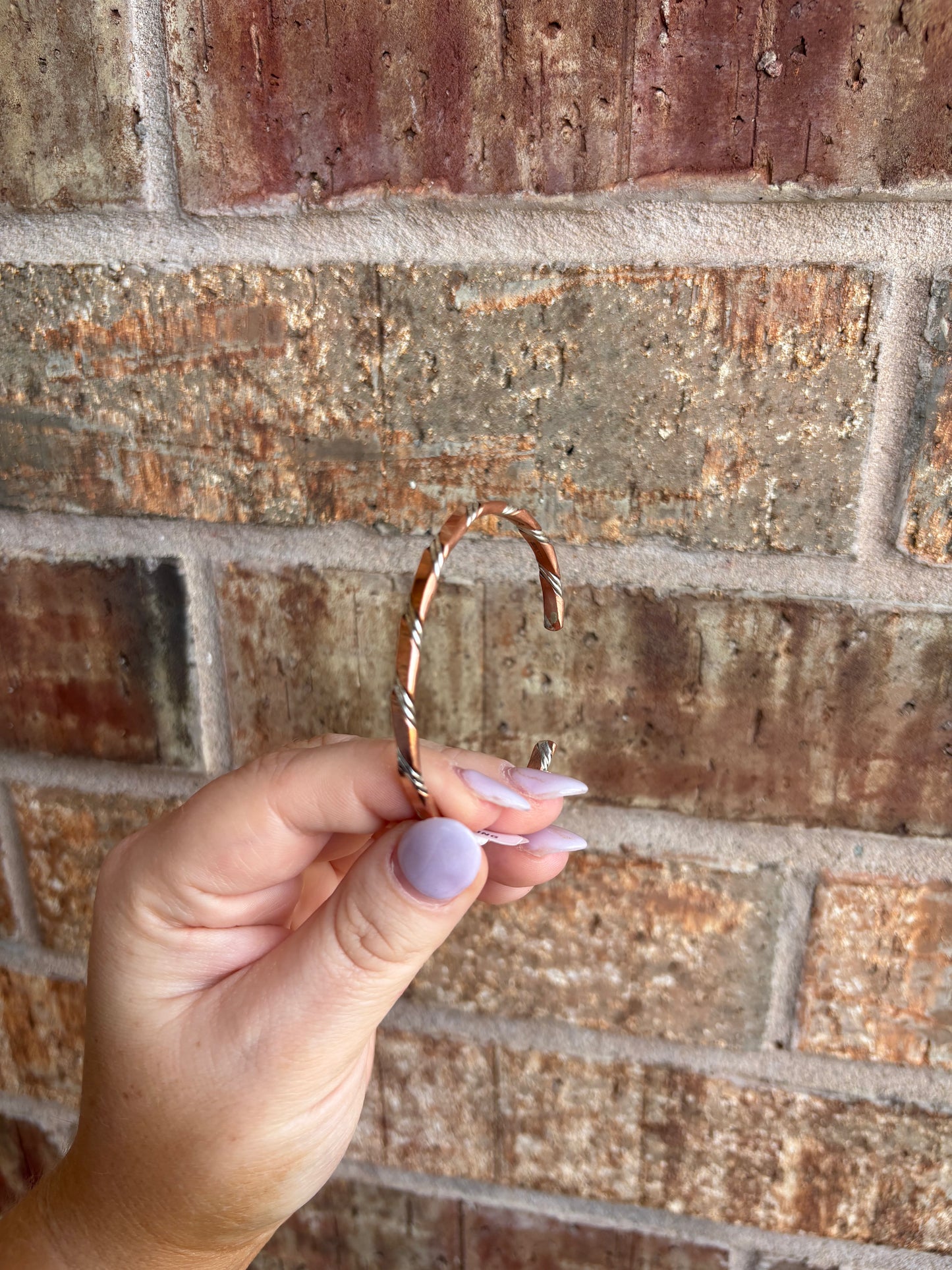 Copper and Sterling Flat Cuff