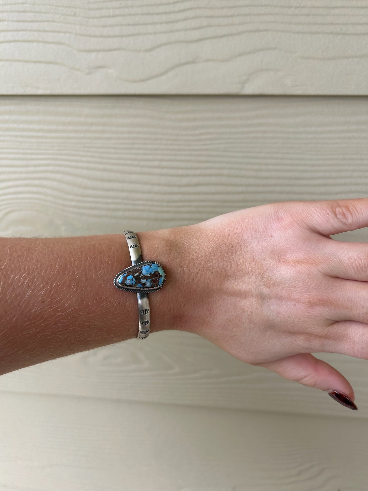 Golden Hills Teardrop Stamped Band Cuff