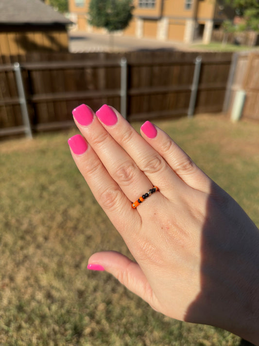 BB Orange and Black Sprinkle Ring