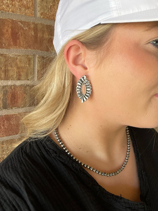 Turquoise Needle Cluster Earrings