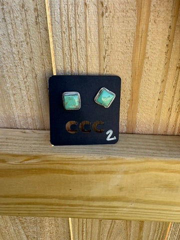 Turquoise Medium Square Studs - MULTIPLE OPTIONS