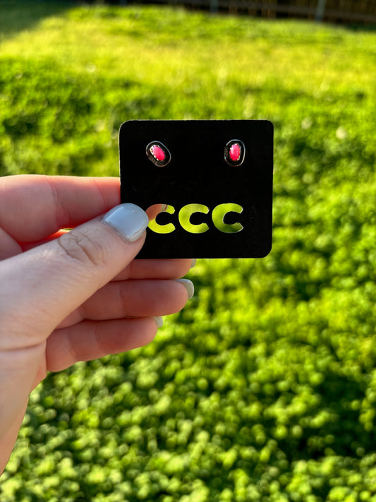 Pink Opal Stone Studs - XS