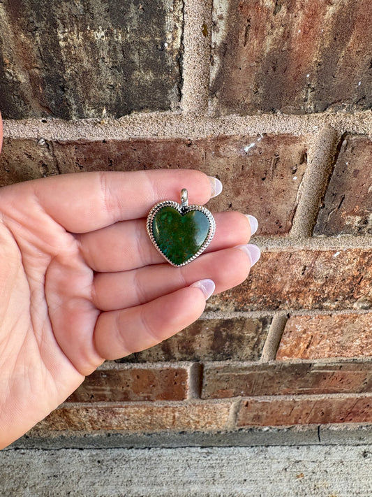 Royston Heart Pendant with Rope Border