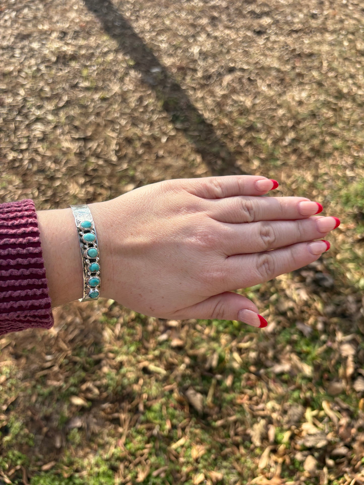 Turquoise 6-Stone Wide Band Cuff - MULTIPLE OPTIONS