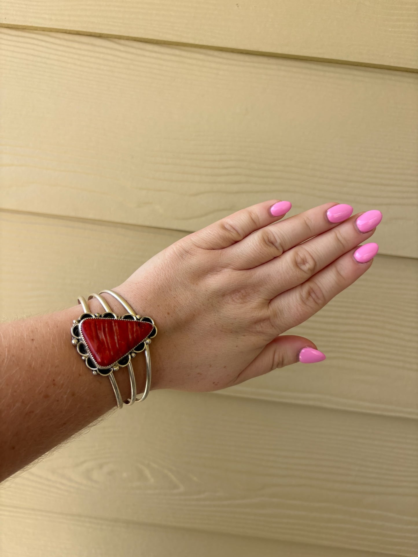Natural Spiny Large Triangle Triple Band Cuff