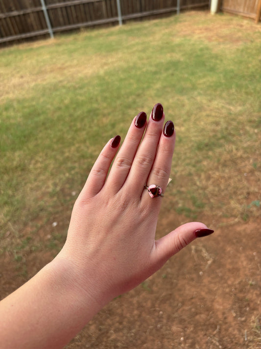 Rose Dahlia Heart Ring - MULTIPLE SIZES