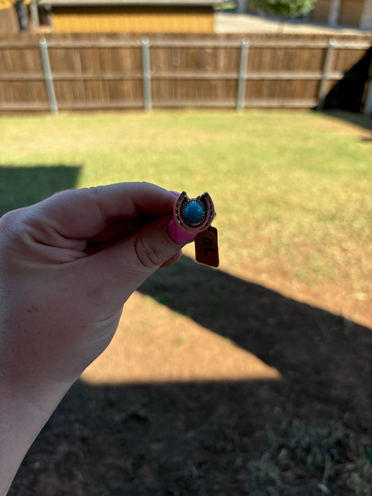 Turquoise Horseshoe Ring - MULTIPLE SIZES