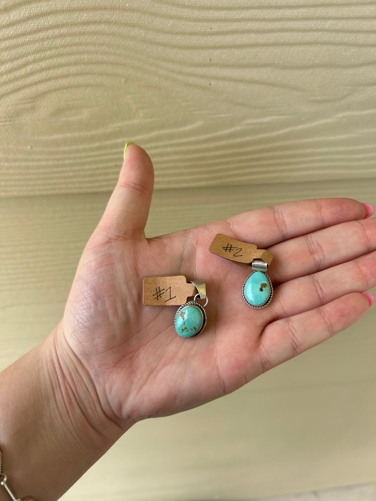 Turquoise Mini Rope Border Pendant - MULTIPLE OPTIONS