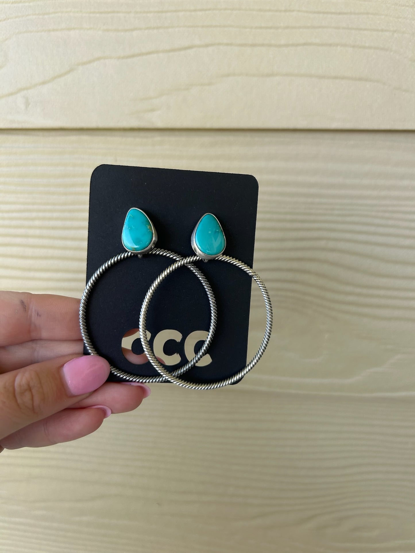 Turquoise Teardrop Post Hoops