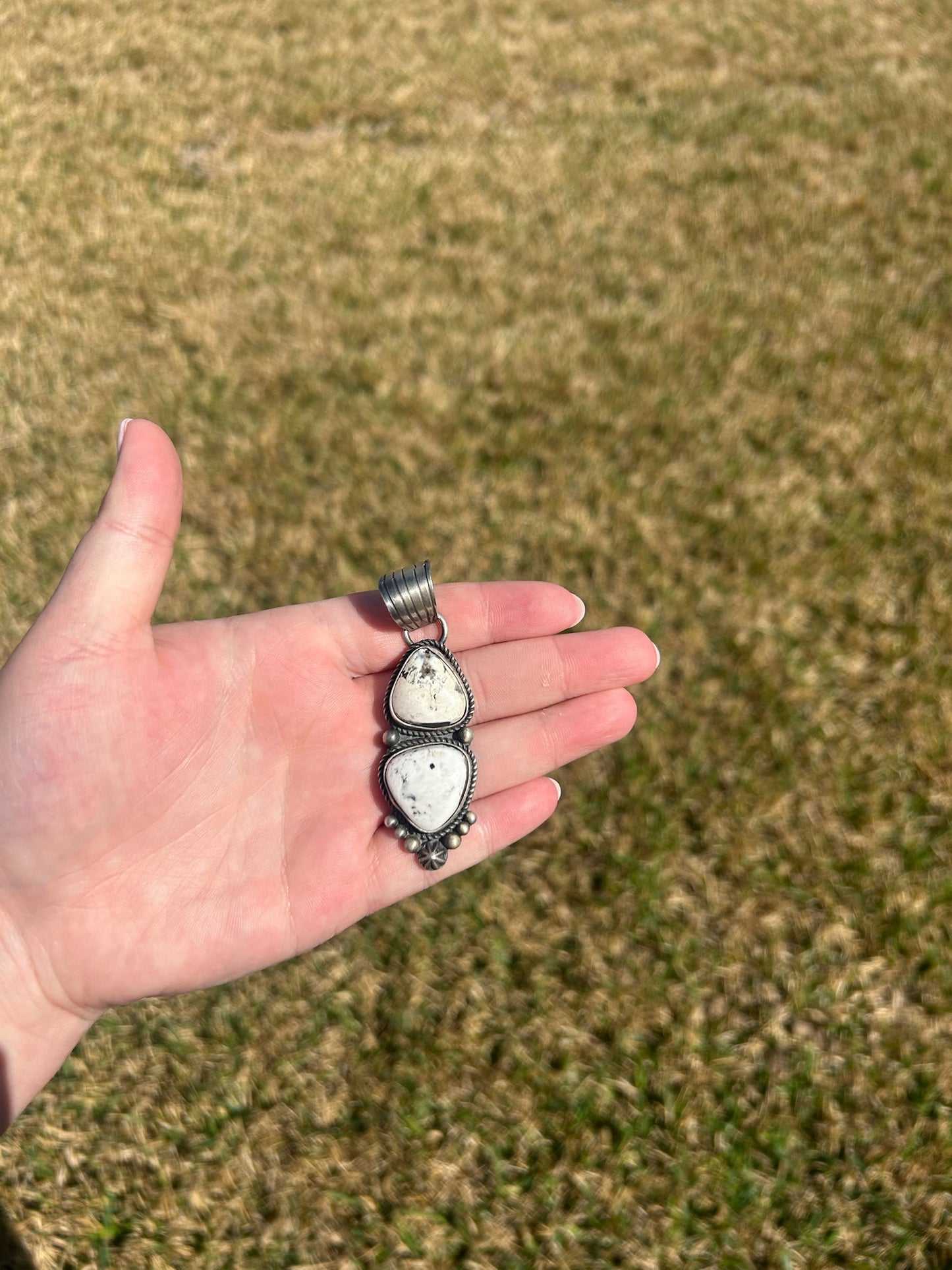 White Buffalo 2-Stone Pendant