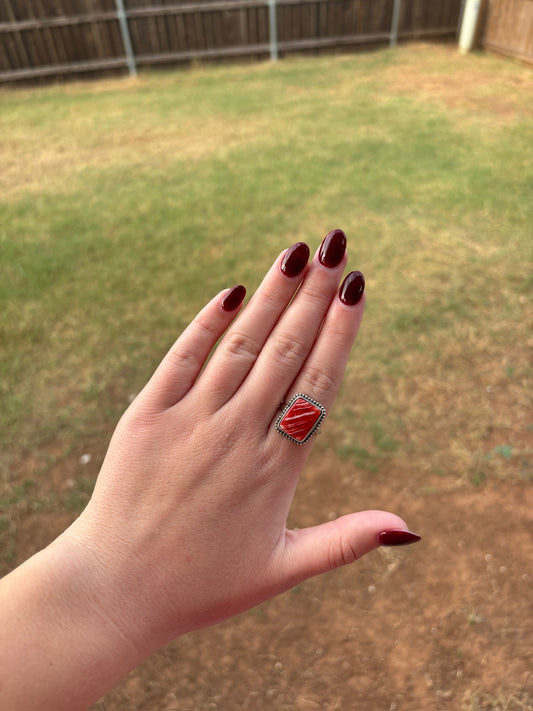 Natural Spiny Single Stone Medium Ring - MULTIPLE OPTIONS