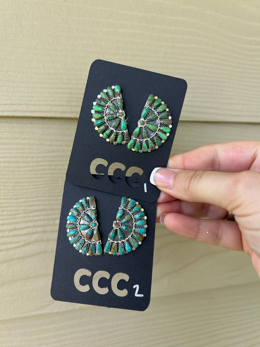 Turquoise Large 1/2 Cluster Earrings - MULTIPLE OPTIONS