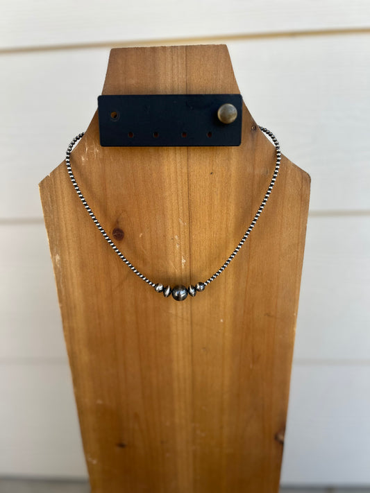 3mm Sterling Pearl with Variated Center - 17"