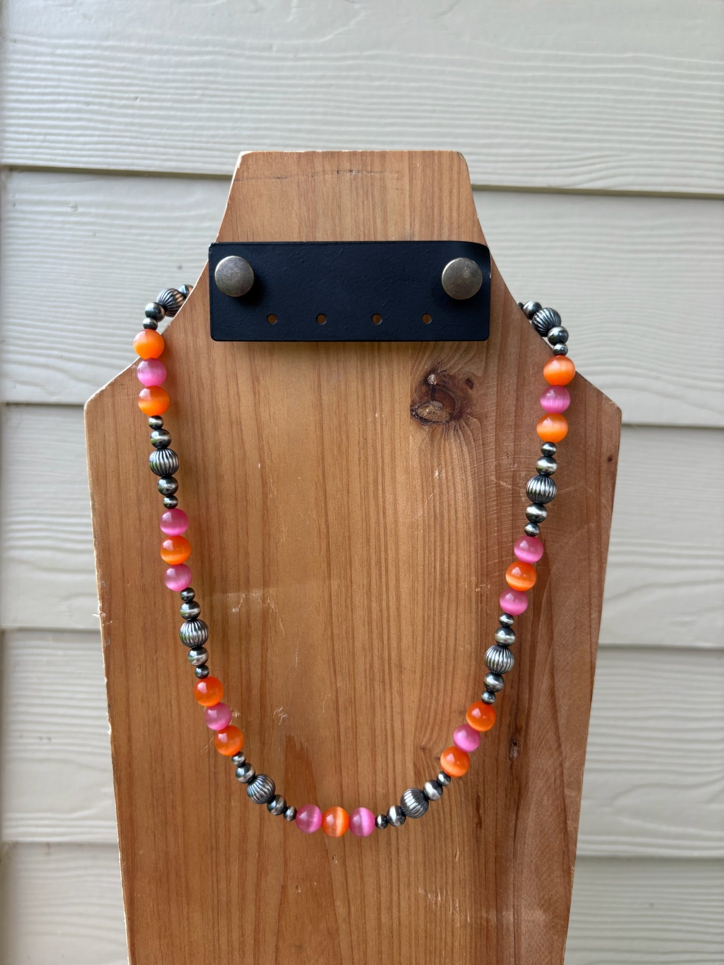 The Sunset with Variated Sterling Pearls Necklace - 22"