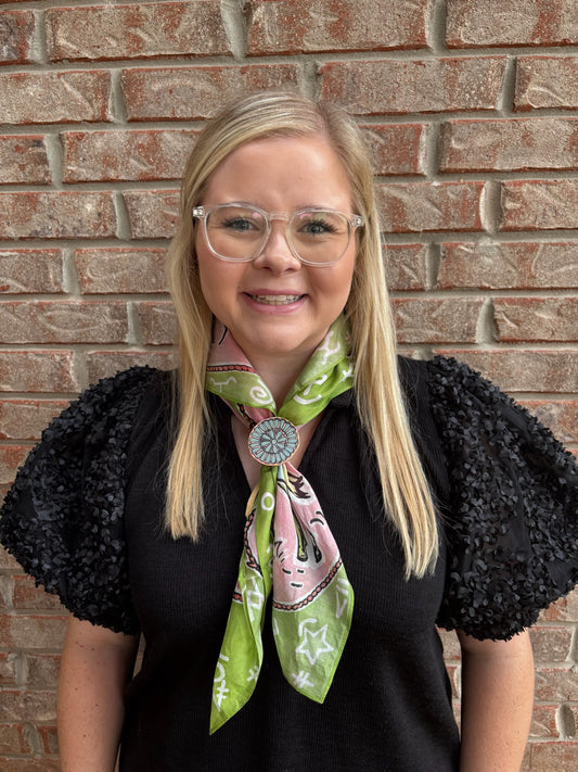Turquoise Concho Scarf Slide