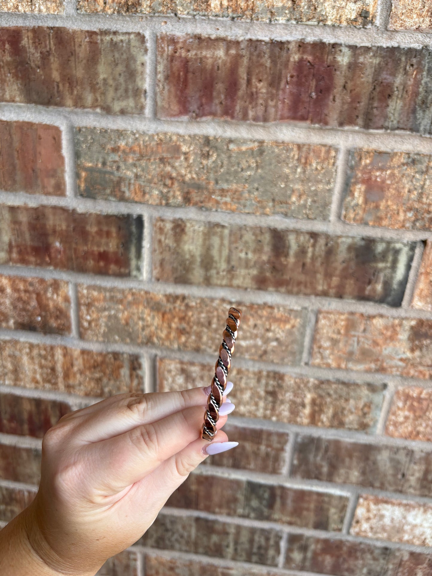 Copper and Twisted Sterling Cuff