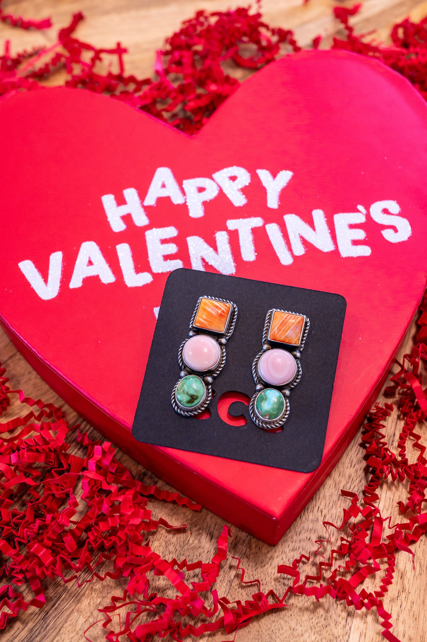 Multi-stone Three-Stone Bar Earrings