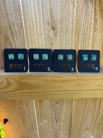 Turquoise Medium Square Studs - MULTIPLE OPTIONS
