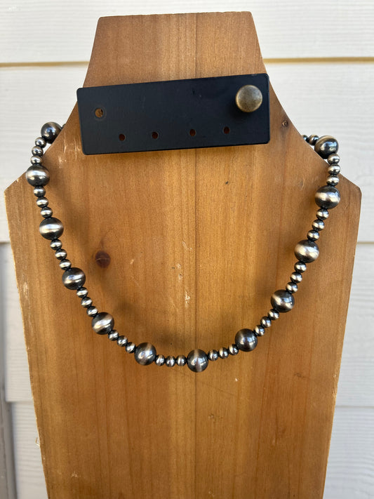 The Delta 6mm and 12mm Sterling Pearls Necklace - 18"