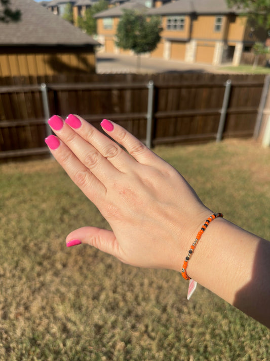 BB Orange and Black Sprinkle Bracelet