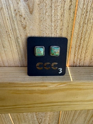 Turquoise Medium Square Studs - MULTIPLE OPTIONS