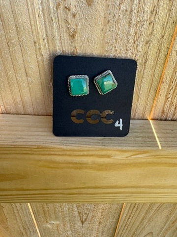 Turquoise Medium Square Studs - MULTIPLE OPTIONS