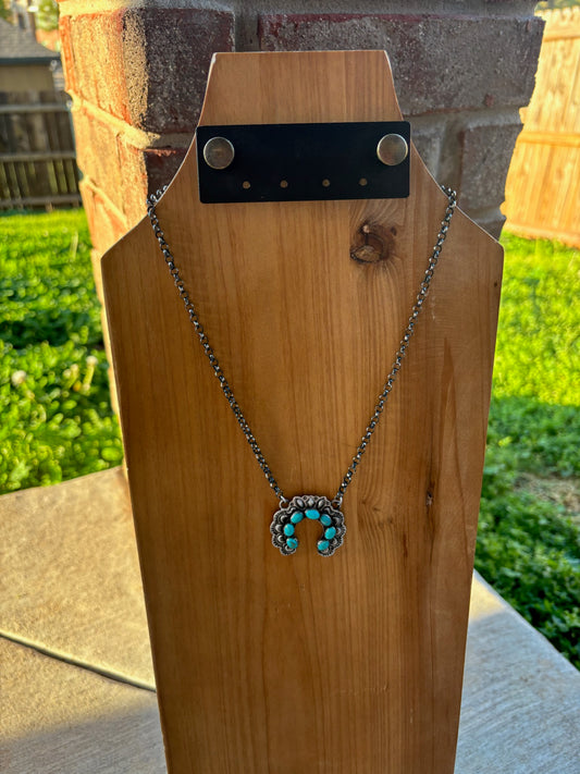 Turquoise 7-Stone Naja Necklace - 18"