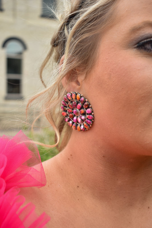 Dahlia Extra Large Flower Cluster Earrings