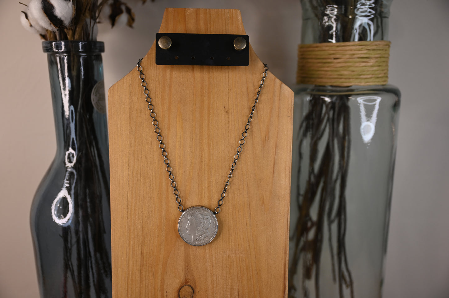 Sterling Silver Large Liberty Coin Necklace - 18"