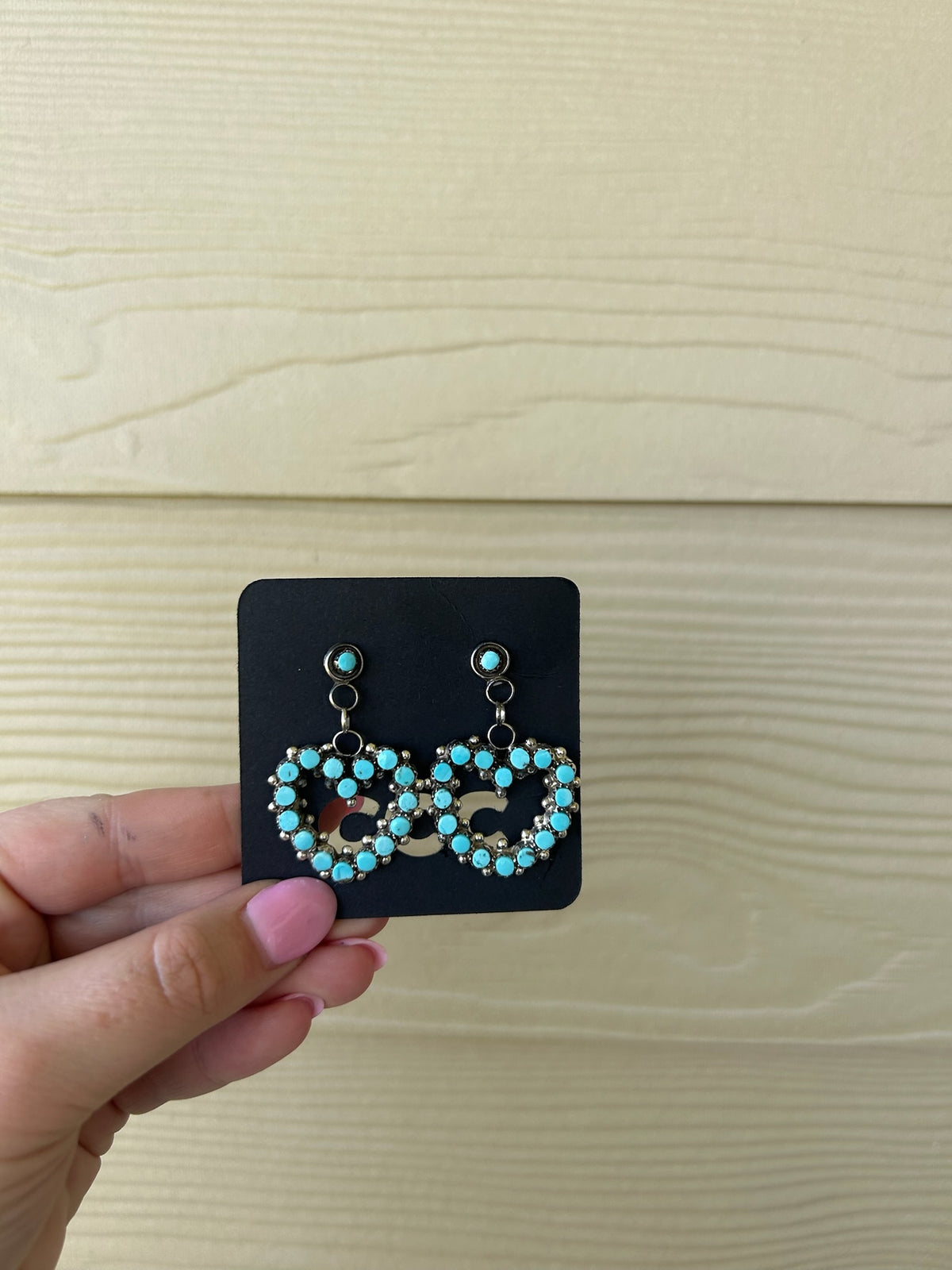Turquoise Heart Dangle Earrings