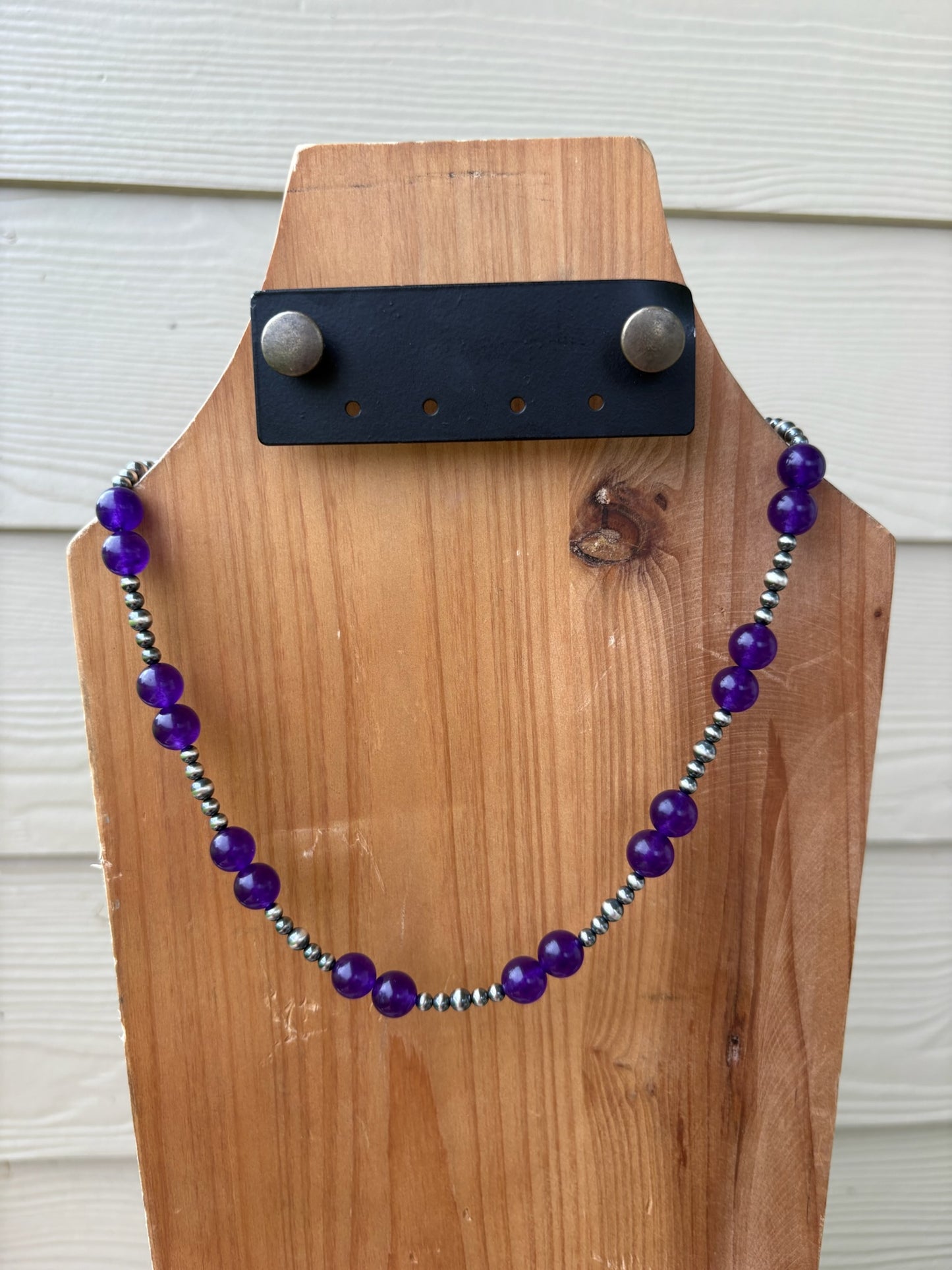 The Pretty Purple with 4mm/5mm Sterling Pearls Necklace - 19"