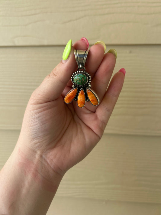 Sonoran and Orange Spiny Cluster Pendant